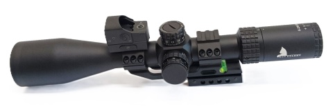 Luneta KotCzarny 6-24x50 FFP + montaż jednoczęściowy WH5070 + kolimator KC RD-K1 mini